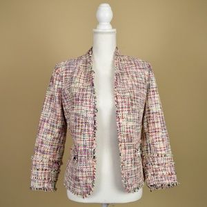 NWT Ann Taylor Springy Pink Tweed Blazer